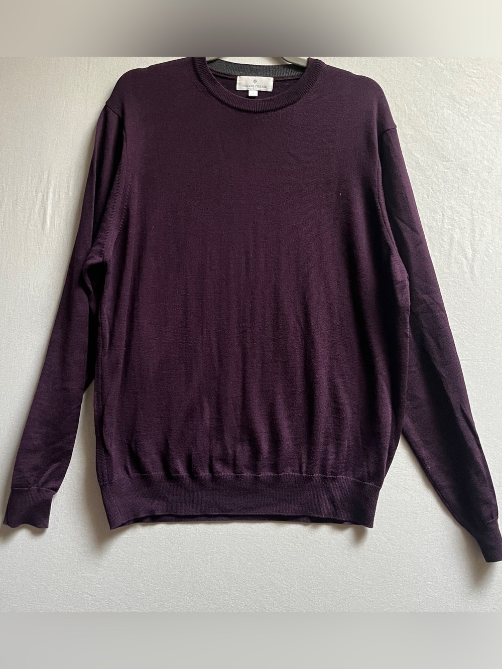 Toscano Firenze Merino Wool Crewneck Fitted Sweater L
